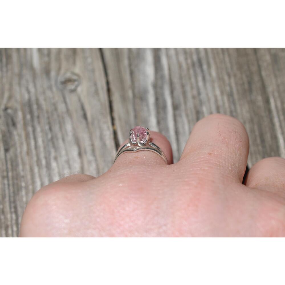 Pink tourmaline engagement ring set size 3 4 5 6 7 8 9 10 11 12 13 - Picture 3 of 8